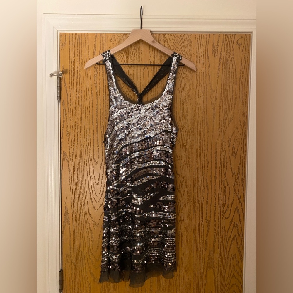 Sequin Black and Silver Dress